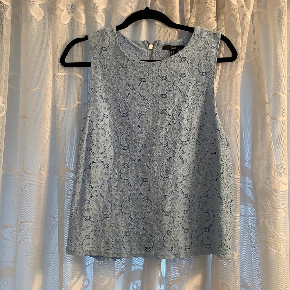 Baby Blue No Sleeve Floral Short